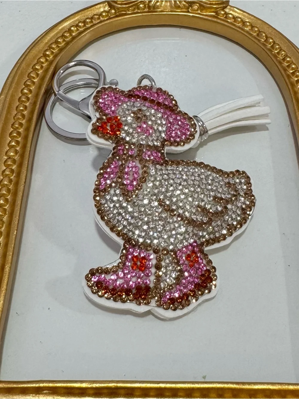 New Crystal Duck Keychain Bag Charm